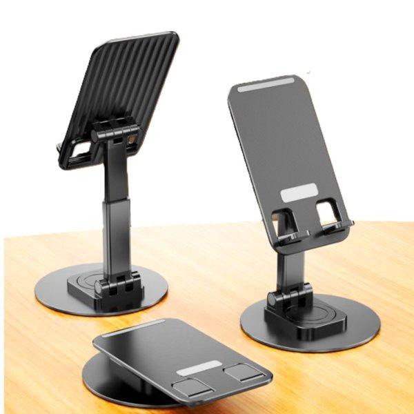 Asztali többfunkciós 360 fokban forgatható fém tablet vagy telefontartó
(BBV)