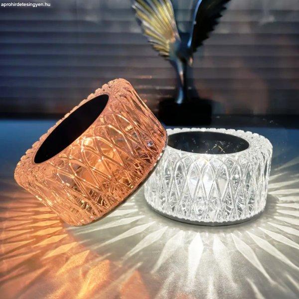 Érintésvezérelt vezeték nélküli gyémánt asztali lámpa USB porttal –
kristály éjszakai fény - hideg-, meleg, semlegesfehér (BBJH)