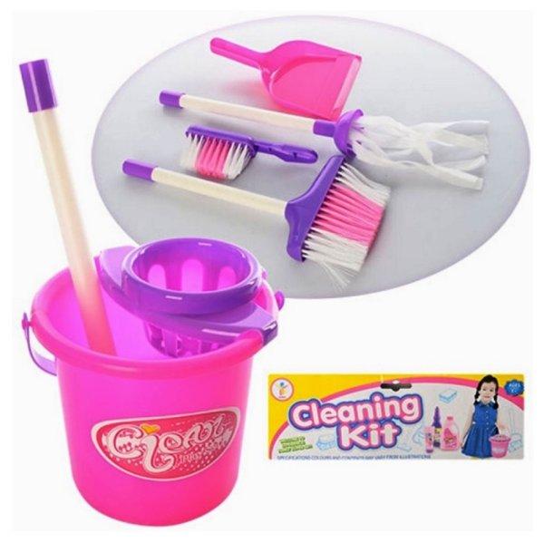 Gyermek takarító készlet vödörrel, seprűvel, felmosóval - háziasszonyos
játék (BBMJ)