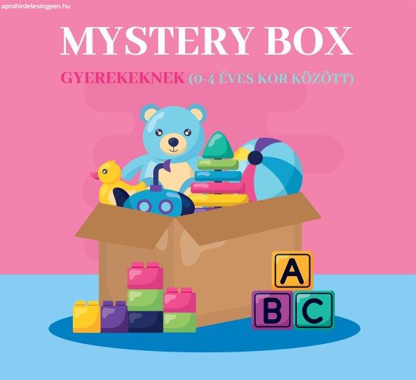 MYSTERY BOX gyerekeknek (0-4 éves kor között) 5+ db meglepetés termék 
9990.-Ft