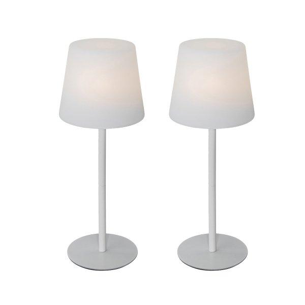 Set van 2 tafellampen wit oplaadbaar 40 cm IP54 - Jude