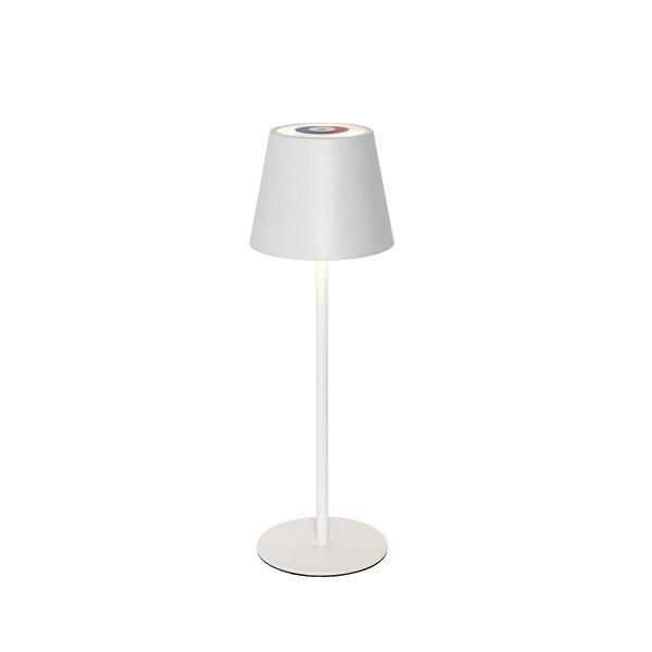 Asztali lámpa fehér, dimmerrel és újratölthető RGB LED-del, IP54 - Murdock
