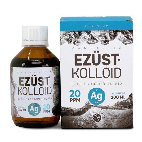 Mannavita Ezüstkolloid 20 PPM, 200ml - ÜVEGES (2db)