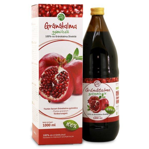 Mannavita GRÁNÁTALMA gyümölcslé 100%-os, 1000ml (2db)