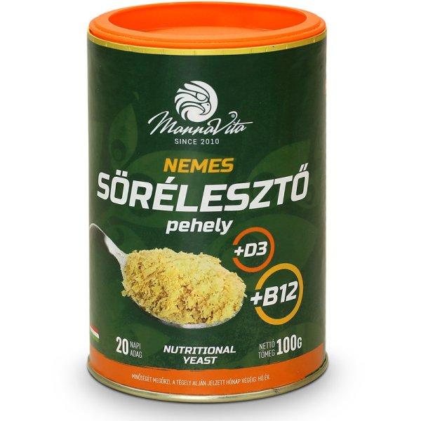 Mannavita Nemes Sörélesztő pehely + B12 + D3 vitamin, 100g (2db)