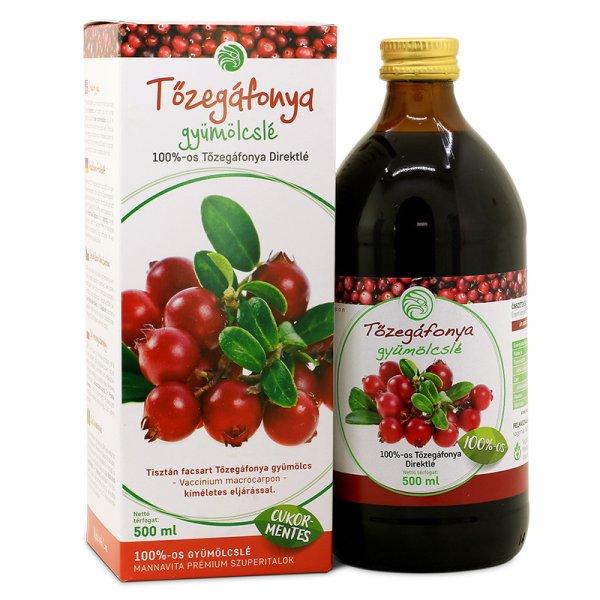 Mannavita TŐZEGÁFONYA gyümölcslé 100%-os, 500 ml (2db)