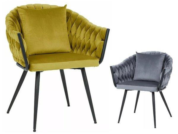 SIG-Nuvo Velvet modern fémvázas fotel párnával