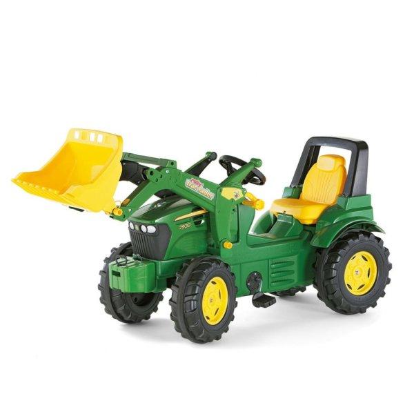 Pedálos traktor rakodó Rolly Toys John Deere Farmtrac zöld
