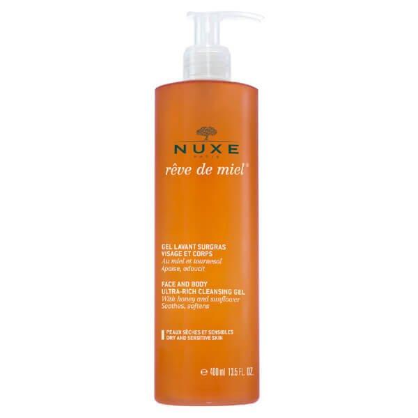 Nuxe Bőrpuhító tusfürdő testre és arcra Reve de
Miel (Face and Body Ultra-Rich Cleansing Gel) 400 ml