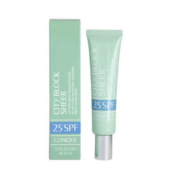 Clinique Védő arckrém City Block Sheer SPF 25 (Oil Free Daily
Face Protector) 40 ml