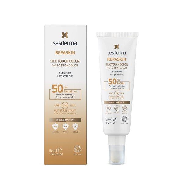 Sesderma Színezett védő arckrém SPF 50 Repaskin Silk Touch
Color Facial 50 ml