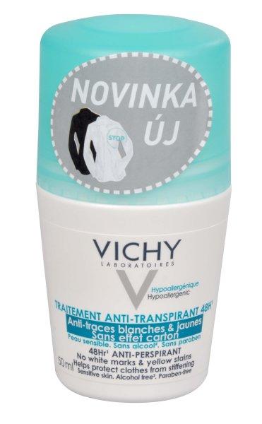 Vichy 48 órás izzadásgátló labdát ellen,
fehér és sárga folt 50 ml