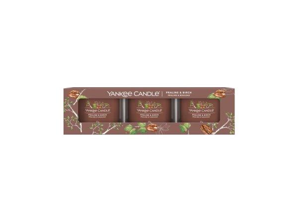 Yankee Candle Illatgyertya szett Praline & Birch 3 x 37 g