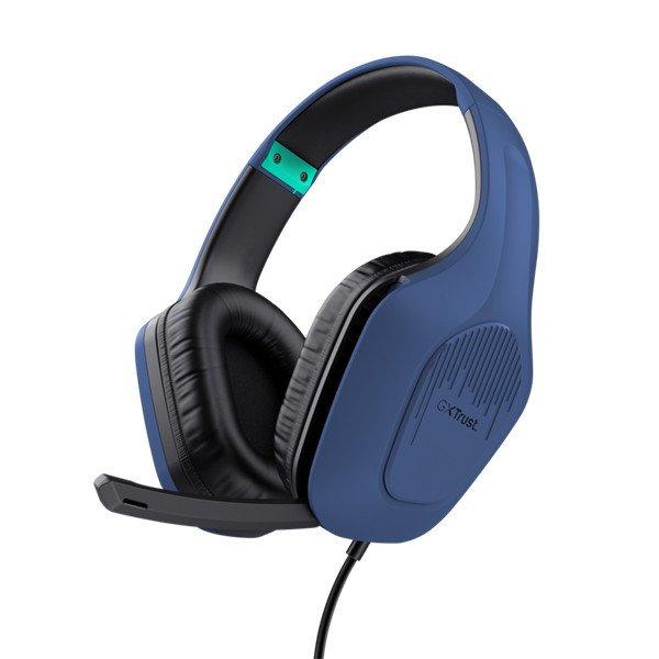 Trust Fejhallgató - GXT415 Zirox (multiplatform; nagy-párnás; mikrofon;
hangerőszabályzó; 3.5mm jack; kék)