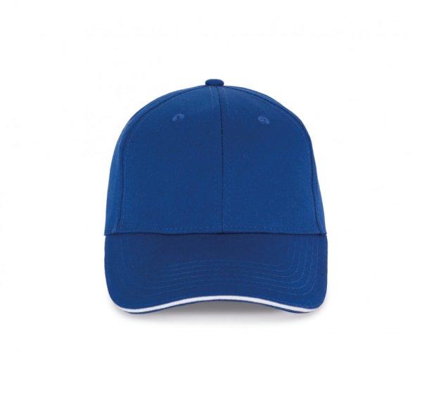 KP153 szendvics ellenzős 6 paneles baseball sapka K-UP, Royal Blue/White-U