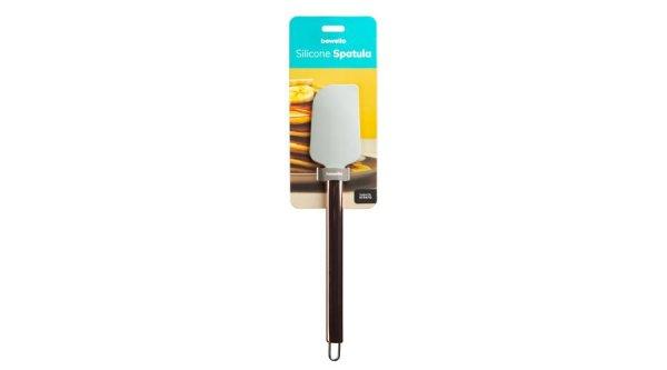Szürke Bewello szilikon spatula rozsdamentes nyéllel 29 cm