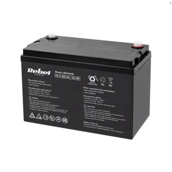 REBEL BAT0416 12 V / 100Ah zselés akkumulátor
