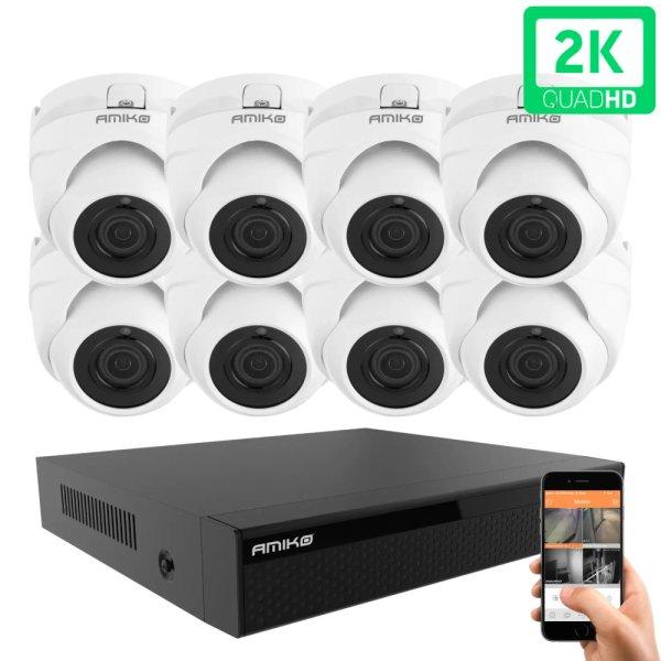Amiko D20M530-AHD dome 8 biztonsági kamera rendszer 5MP 2K