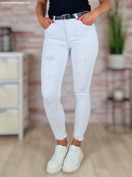 Öves, szaggatott, fehér nadrág XS-XL-ig
