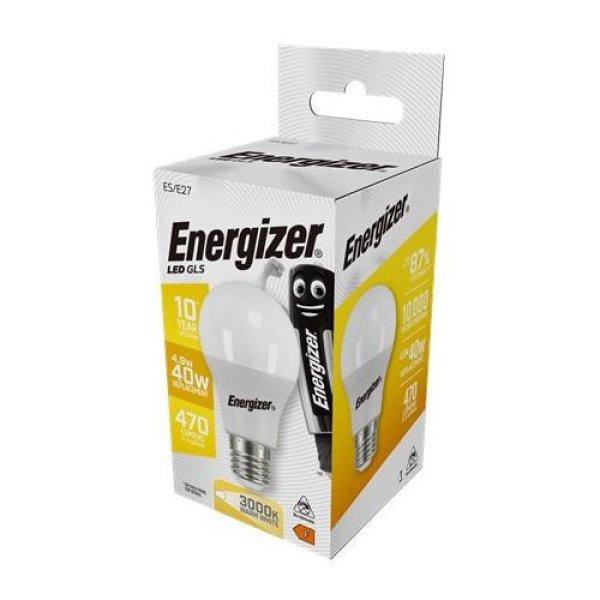 LED izzó, E27, normál gömb, 4,9W (40W), 470lm, 3000K, ENERGIZER