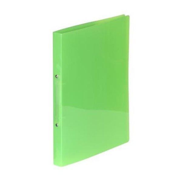 Gyűrűs könyv, 2 gyűrű, 20 mm, A4, PP, VIQUEL "Propyglass", zöld