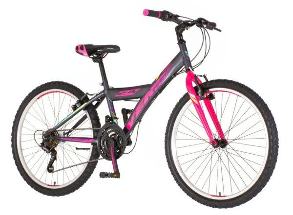 Venssini Parma 24 gyerek kerékpár grafit-pink