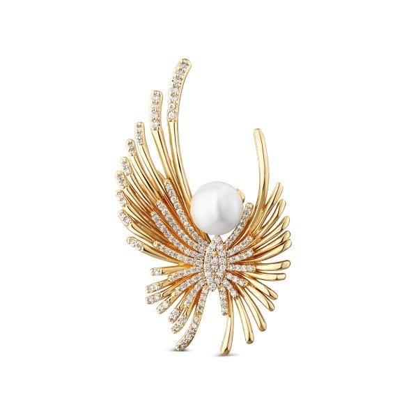 JwL Luxury Pearls Aranyozott angyal bross gyönggyel és
kristályokkal JL0822
