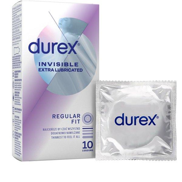 Durex Óvszer Invisible Extra Lubricated 10 db