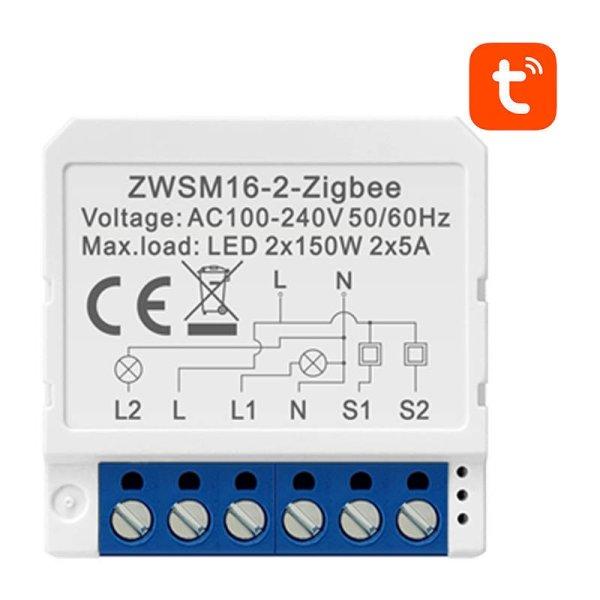 Okos kapcsoló modul ZigBee Avatto ZWSM16-W2 TUYA