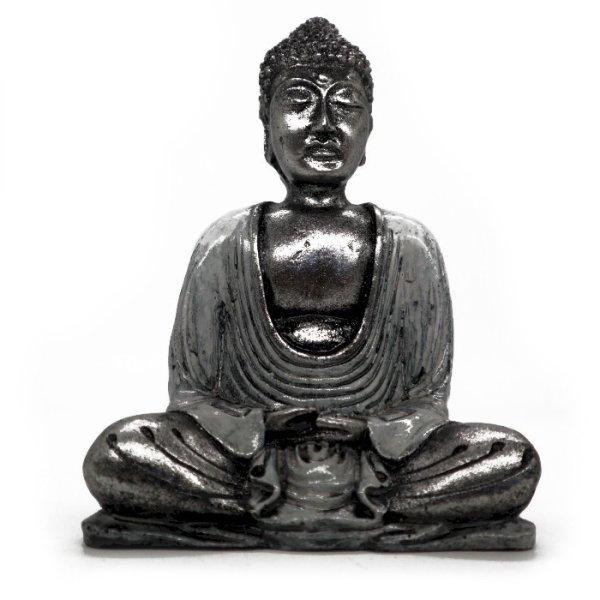 Buddha Figura Fehér Szürke - Közepes