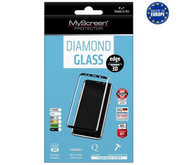 MYSCREEN DIAMOND GLASS EDGE képernyővédő üveg (3D full cover, íves,
karcálló, 0.33 mm, 9H) FEKETE TCL 408