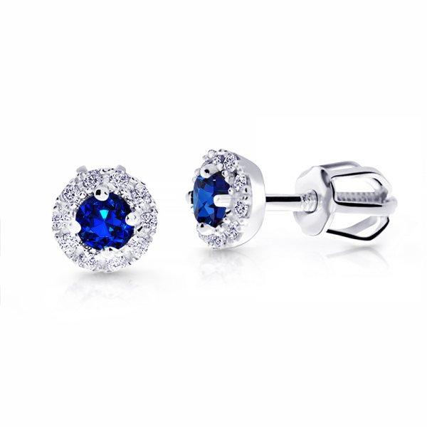 Cutie Jewellery Gyengéd fehérarany fülbevaló kék
cirkónium kövekkel Z9002-3100-30-60-X-2