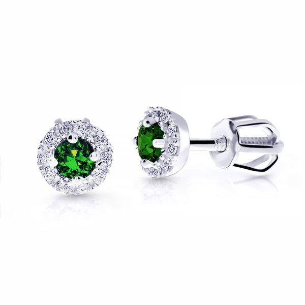 Cutie Jewellery Gyengéd fehérarany fülbevaló zöld
cirkónium kövekkel Z9002-3100-30-90-X-2