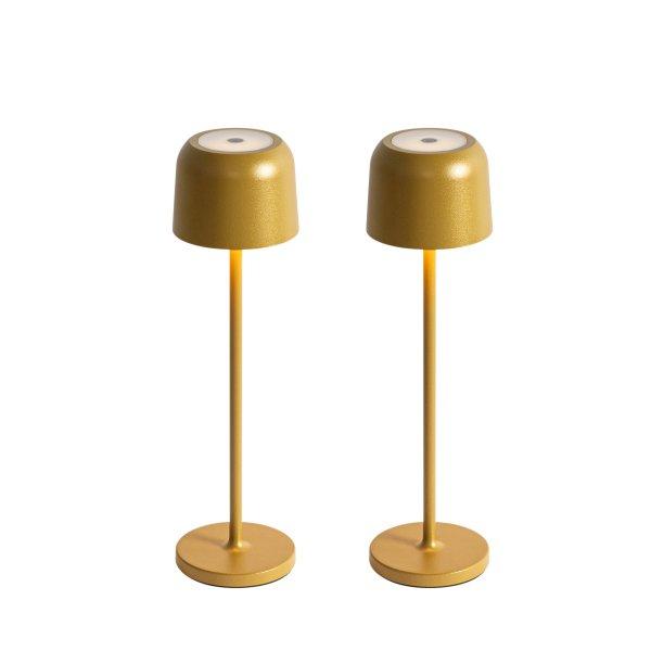 Set van 2 tafellampen goud oplaadbaar incl. laadstation - Raika