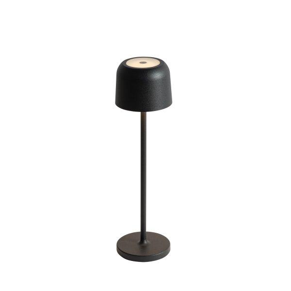 Asztali lámpa fekete újratölthető töltőállomással - Raika