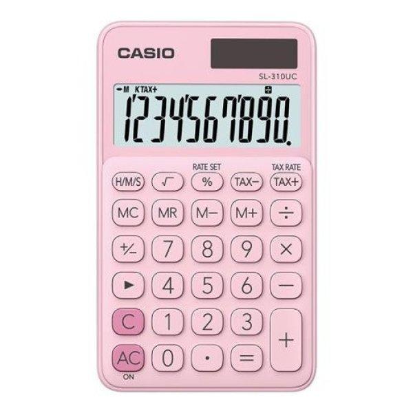 Zsebszámológép, 10 számjegy, CASIO "SL 310K", világos rózsaszín