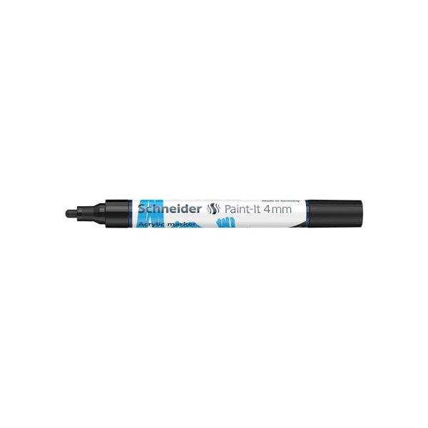 Akril marker, 4 mm, SCHNEIDER "Paint-It 320" , fekete