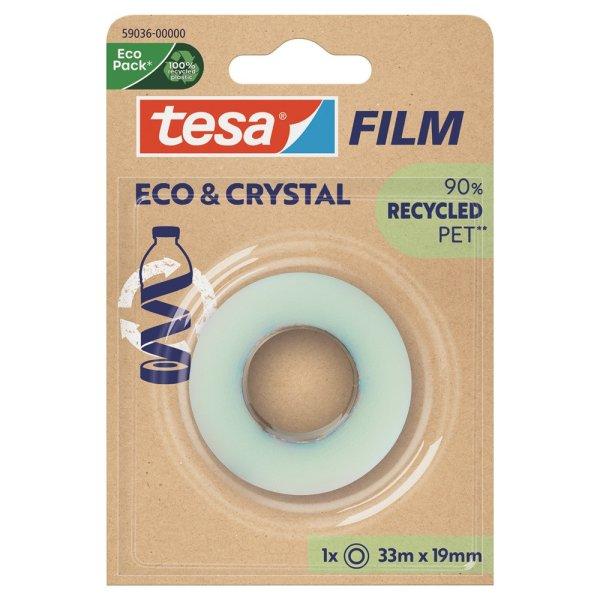 Ragasztószalag 19mmx33m irodai átlátszó újrahasznosított Tesa Eco &
Crystal