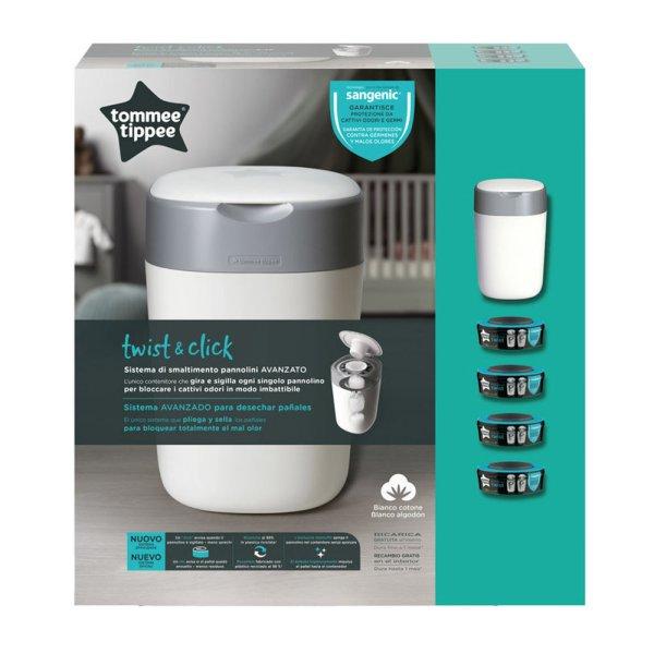 Tommee Tippee pelenkacsomagoló utántöltő 4db ajándék pelenkatároló
szemetessel Twist & Click