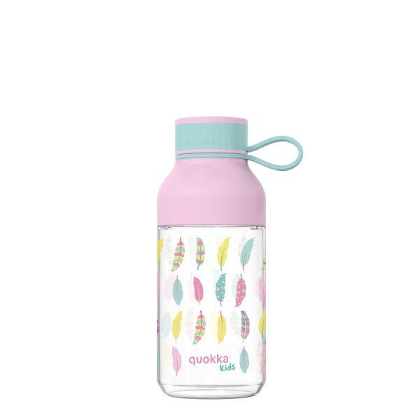 BPA mentes műanyag kulacs pánttal Kids Ice Feathers 430ml - Quokka