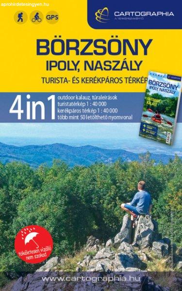 Börzsöny, Ipoly, Naszály 4in1 outdoor kalauz + turista- és kerékpáros
térkép