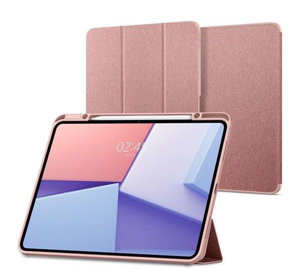 SPIGEN URBAN FIT tok álló (FLIP, oldalra nyíló, TRIFOLD, asztali tartó,
ceruza tartó, textil minta) ROZÉARANY Apple IPAD Pro 13 (2024)