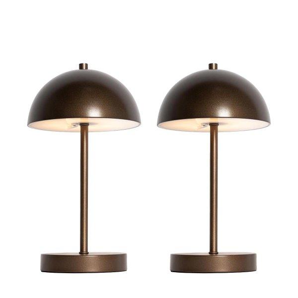 2 db-os kültéri asztali lámpa készlet gomba formájú sötét bronz
újratölthető - Keira