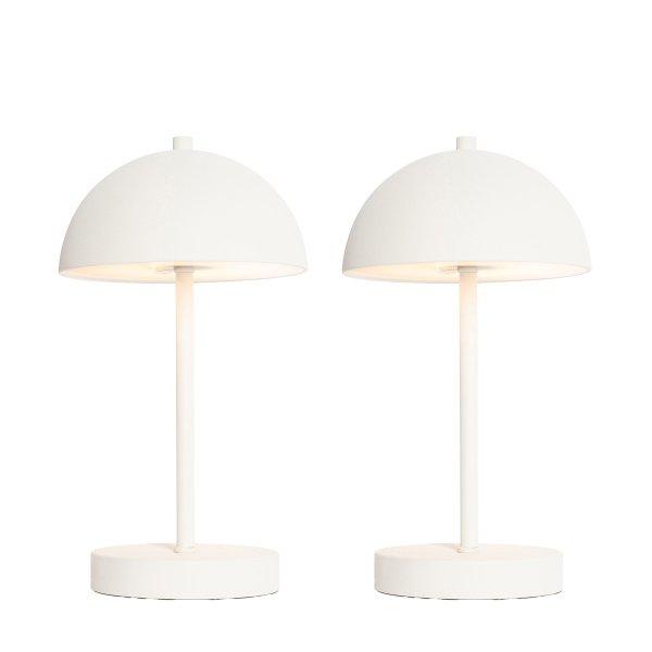2 db-os kültéri asztali lámpa szett gomba alakú fehér, újratölthető -
Keira