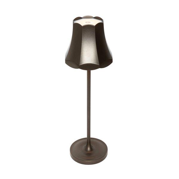 Retro asztali lámpa sötét bronz színű, újratölthető IP44 - Granny