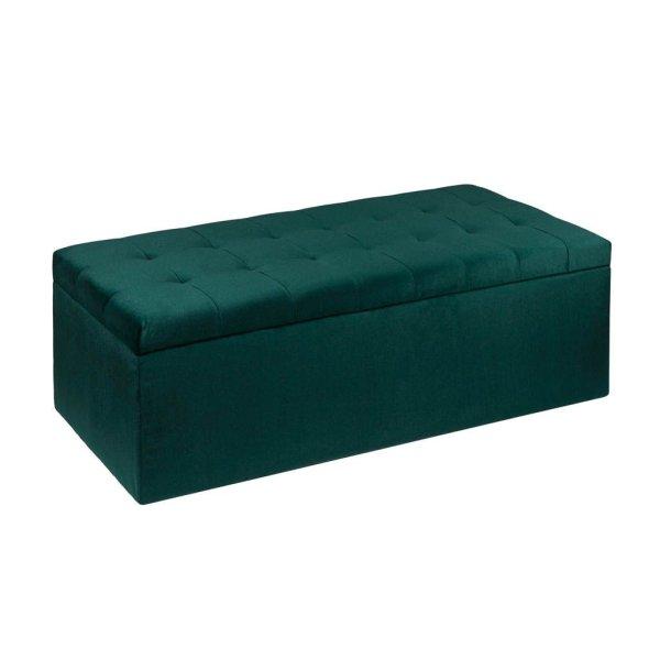 Ülőkés bársony tároló puff, 130 cm, fenyő zöld - MADISON - Butopêa