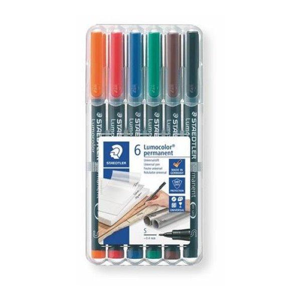 Alkoholos marker készlet, OHP, 0,4 mm, STAEDTLER "Lumocolor® 313 S",
6 különböző szín