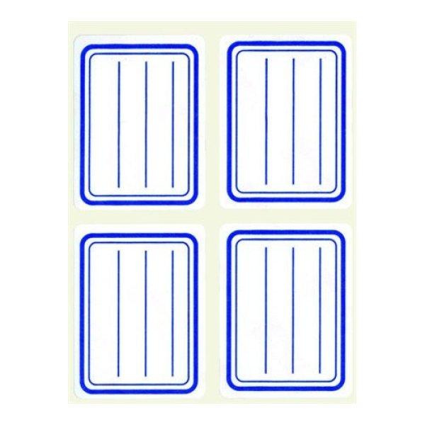 Füzetcímke, kék szegélyes, vonalas, 38x50 mm, 20 db, APLI