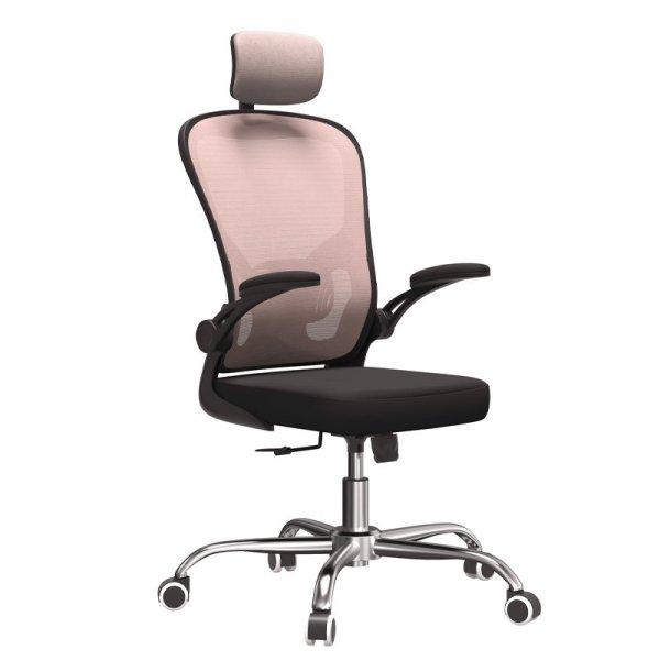 Forgó irodai szék, Dory, szövet, 64x123x54 cm, rózsaszín