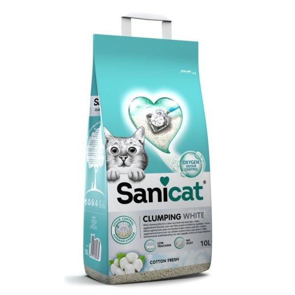 Sanicat macskaalom Clumping White Cotton fresh csomós fehér bentonit 10l